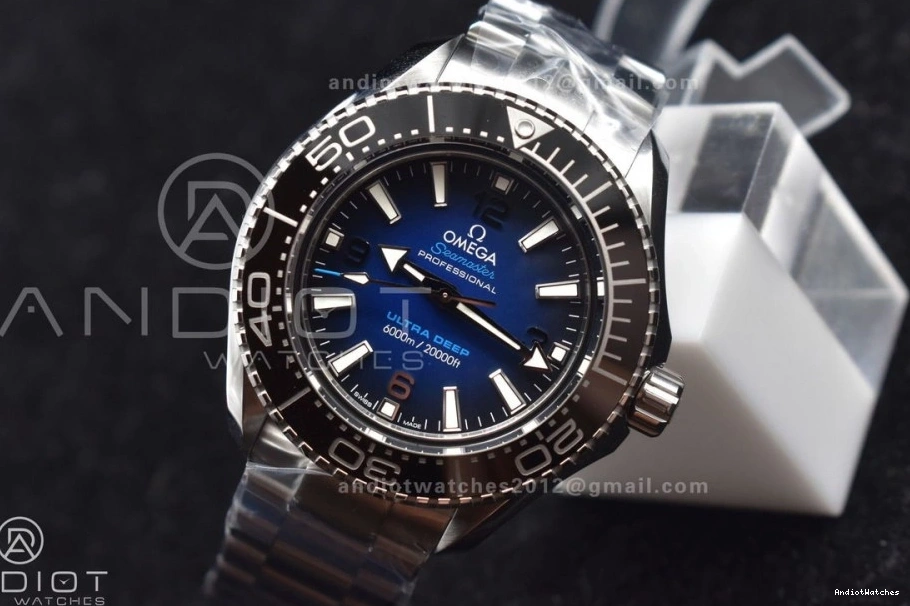 on Seamaster SS Best Dial SBF 458 Attractive Ultra Edition Clone Deep SS Blue 6000M Deep A8912 Bracelet 1:1 Super 0322